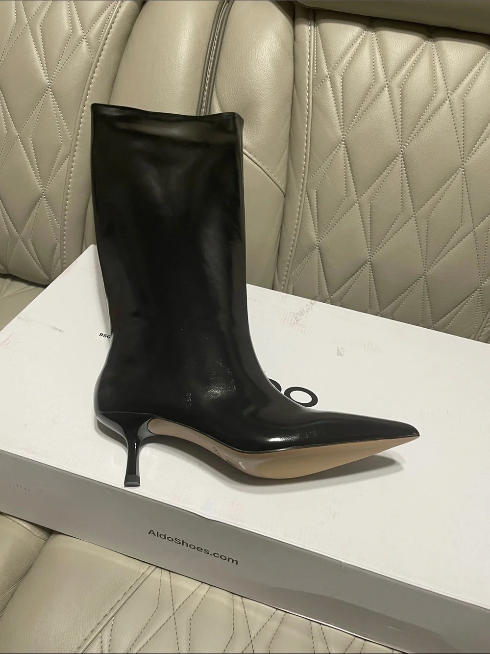 ALDO Selora Black Patent Over-the-Knee Boot